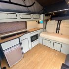 White grey camper interior