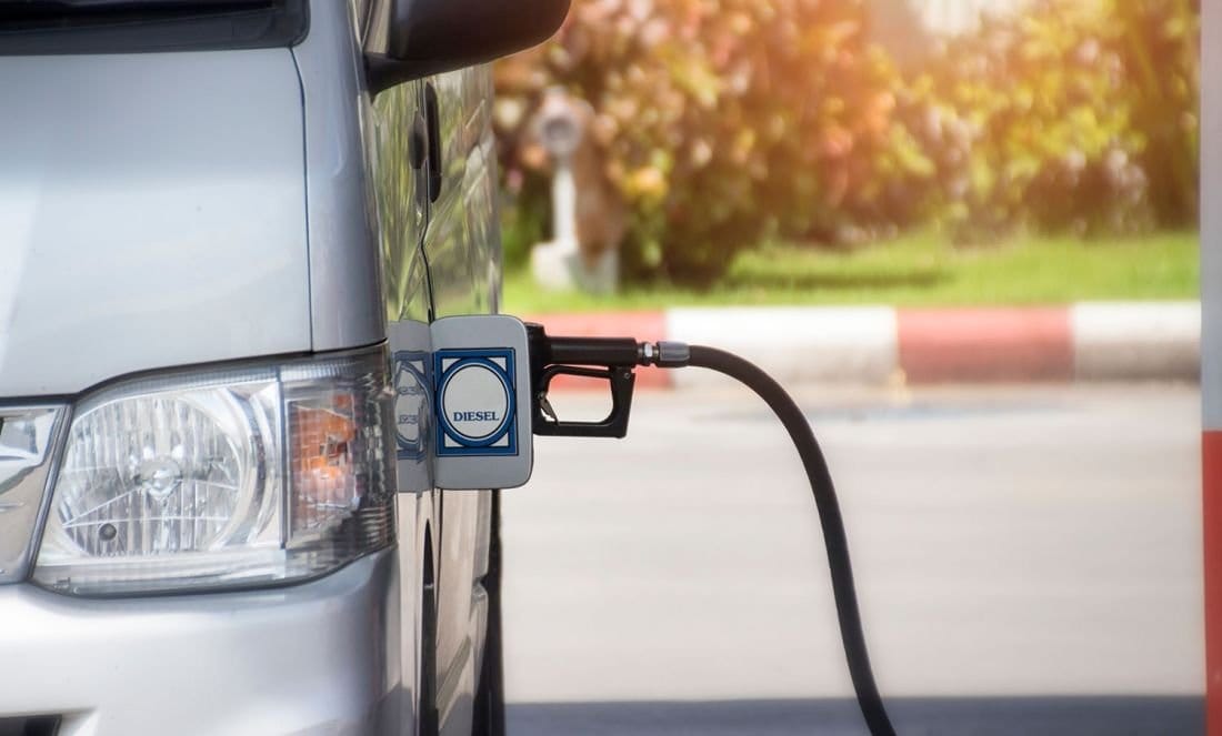 van being fueled