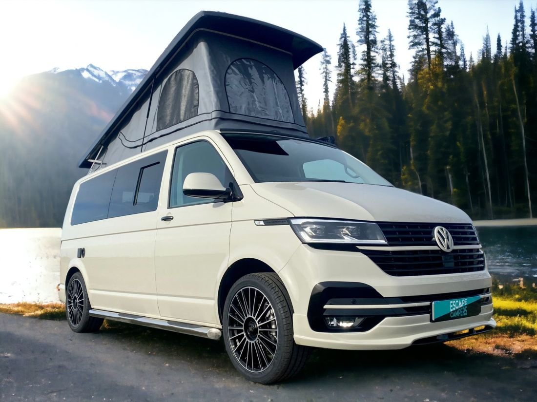 white vw campervan