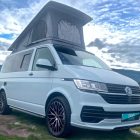 light blue vw camper