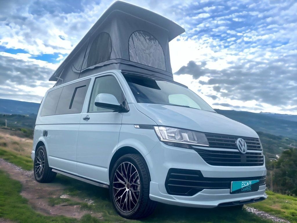 light blue vw camper